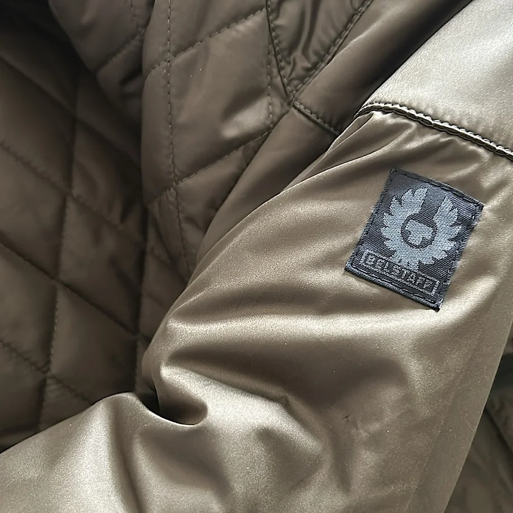 Belstaff Army Green Aynsley Diamond Quilted Jacket Coat **Sz 44/US Size L** 💚💚 - Picture 6 of 10